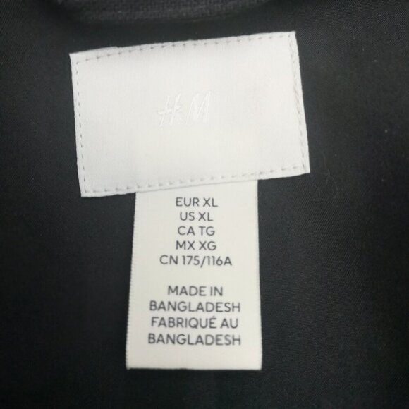 H&M Men's Size XL Black Fully Lined Straight Fit 2 Button Closure Blazer - Picture 4 of 13